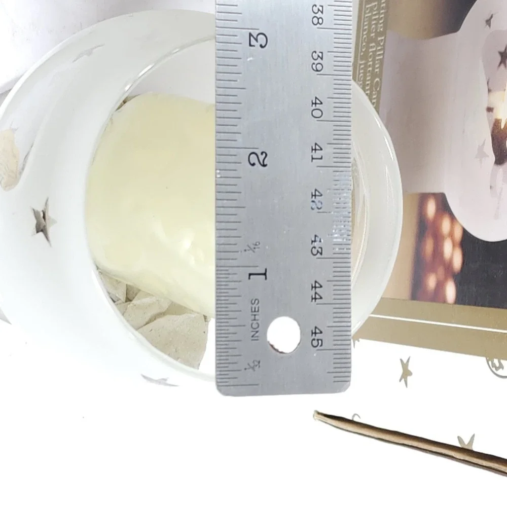 Vintage 2000 Pfaltzgraff White Angel Mini Floating‎ Pillar Candle Set (2) NIB